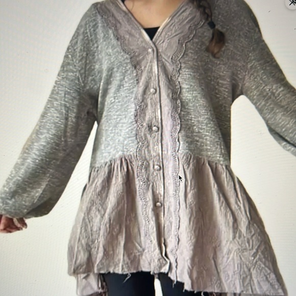 Jaded Gypsy Magic Duster Boho Lace Cotton Jersey Sweater Kimono - Picture 10 of 10